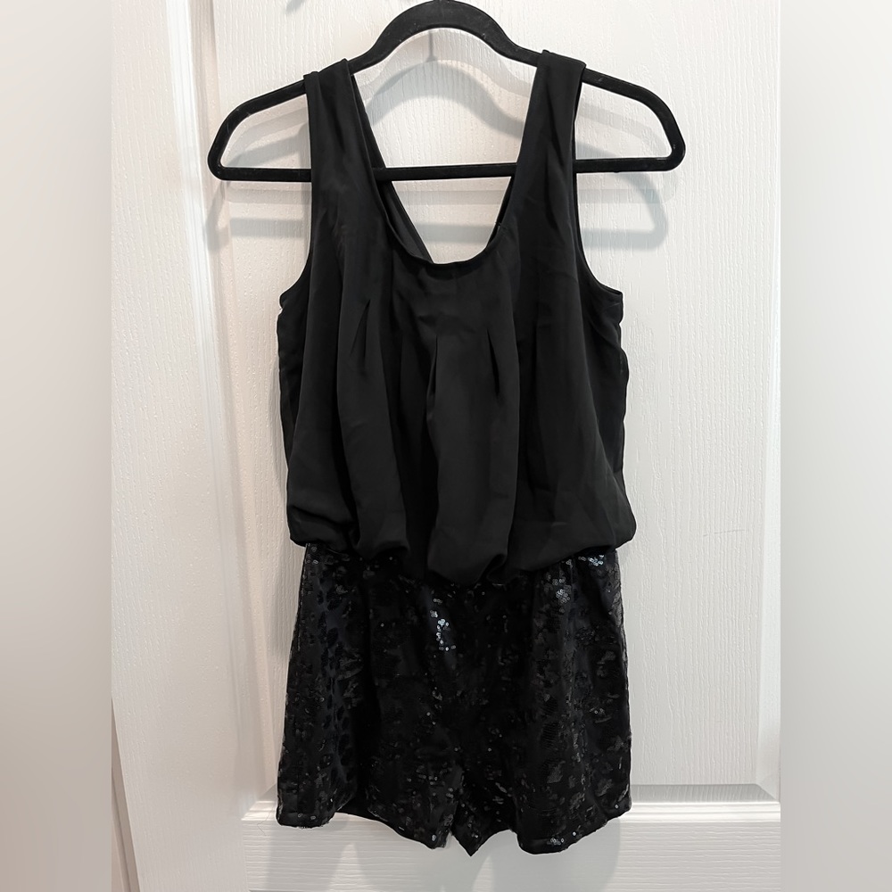 Black Sequence Romper